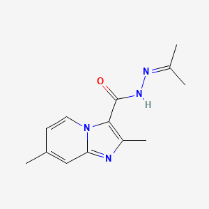 2,7-dimethyl-N'-(propan-2-ylidene)imidazo[1,2-a]pyridine-3-carbohydrazide