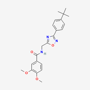 molecular formula C22H25N3O4 B7702052 N-((3-(4-(tert-butyl)phenyl)-1,2,4-oxadiazol-5-yl)methyl)-3,4-dimethoxybenzamide 