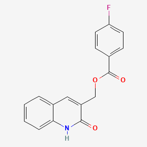 molecular formula C17H12FNO3 B7702082 (2-hydroxyquinolin-3-yl)methyl 4-fluorobenzoate 