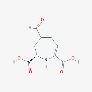 molecular formula C9H9NO5 B077021 (2S)-4-甲酰基-2,3-二氢-1H-氮杂环戊-2,7-二甲酸 CAS No. 12624-18-9