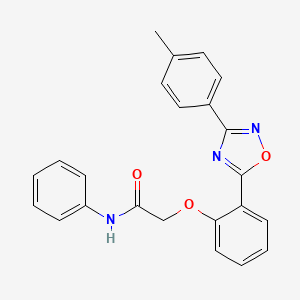 molecular formula C23H19N3O3 B7702100 N-phenyl-2-(2-(3-(p-tolyl)-1,2,4-oxadiazol-5-yl)phenoxy)acetamide 