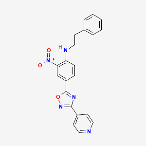 2-nitro-N-phenethyl-4-(3-(pyridin-4-yl)-1,2,4-oxadiazol-5-yl)aniline