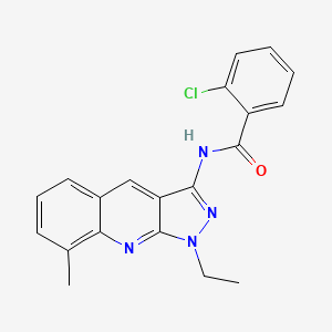 2-chloro-N-(1-ethyl-8-methyl-1H-pyrazolo[3,4-b]quinolin-3-yl)benzamide