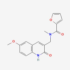 molecular formula C17H16N2O4 B7702138 N-((2-hydroxy-6-methoxyquinolin-3-yl)methyl)-N-methylfuran-2-carboxamide 