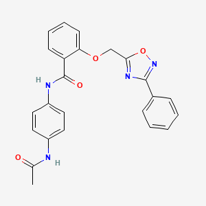 N-(4-acetamidophenyl)-2-((3-phenyl-1,2,4-oxadiazol-5-yl)methoxy)benzamide