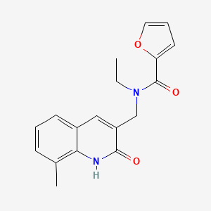 N-ethyl-N-((2-hydroxy-8-methylquinolin-3-yl)methyl)furan-2-carboxamide