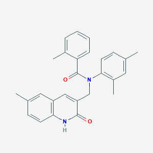 N-(2,4-dimethylphenyl)-N-((2-hydroxy-6-methylquinolin-3-yl)methyl)-2-methylbenzamide