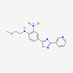 molecular formula C16H15N5O4 B7702198 N-(2-methoxyethyl)-2-nitro-4-(3-(pyridin-3-yl)-1,2,4-oxadiazol-5-yl)aniline 