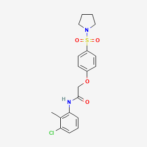 molecular formula C19H21ClN2O4S B7702219 N-(3-chloro-2-methylphenyl)-2-(4-(pyrrolidin-1-ylsulfonyl)phenoxy)acetamide 