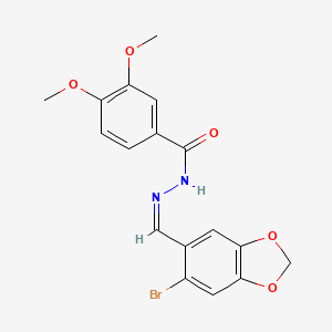 3,4-dimethoxy-N'-[(E)-{4-[(naphthalen-1-yl)methoxy]phenyl}methylidene]benzohydrazide