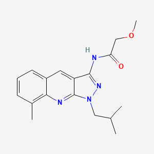 molecular formula C18H22N4O2 B7702236 N-(1-isobutyl-8-methyl-1H-pyrazolo[3,4-b]quinolin-3-yl)-2-methoxyacetamide 