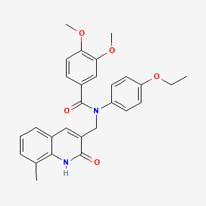 N-(4-ethoxyphenyl)-N-((2-hydroxy-8-methylquinolin-3-yl)methyl)-3,4-dimethoxybenzamide