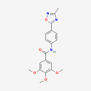 molecular formula C19H19N3O5 B7702255 3,4,5-trimethoxy-N-(4-(3-methyl-1,2,4-oxadiazol-5-yl)phenyl)benzamide 