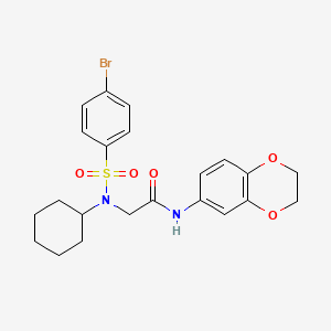 2-(N-cyclohexyl4-bromobenzenesulfonamido)-N-[(4-methylphenyl)methyl]acetamide