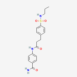 molecular formula C19H23N3O4S B7702277 4-[3-[4-(Propylsulfamoyl)phenyl]propanoylamino]benzamide CAS No. 878965-17-4