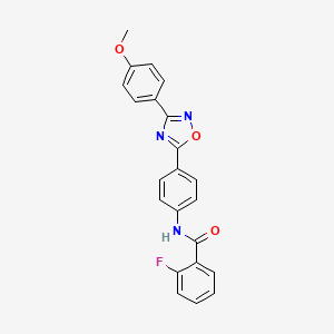 2-fluoro-N-(4-(3-(4-methoxyphenyl)-1,2,4-oxadiazol-5-yl)phenyl)benzamide