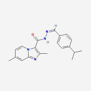 molecular formula C20H22N4O B7702328 (Z)-N'-(4-isopropylbenzylidene)-2,7-dimethylimidazo[1,2-a]pyridine-3-carbohydrazide 