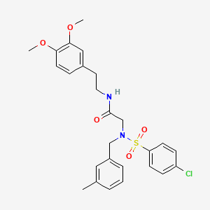 molecular formula C26H29ClN2O5S B7702335 2-(4-chloro-N-(3-methylbenzyl)phenylsulfonamido)-N-(3,4-dimethoxyphenethyl)acetamide 