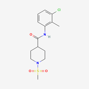 molecular formula C14H19ClN2O3S B7702340 N-(3-chloro-2-methylphenyl)-1-(methylsulfonyl)piperidine-4-carboxamide 