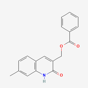 molecular formula C18H15NO3 B7702347 (2-hydroxy-7-methylquinolin-3-yl)methyl benzoate 