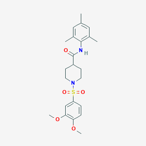 molecular formula C23H30N2O5S B7702366 1-((3,4-dimethoxyphenyl)sulfonyl)-N-mesitylpiperidine-4-carboxamide 