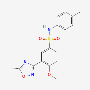 4-methoxy-3-(5-methyl-1,2,4-oxadiazol-3-yl)-N-(p-tolyl)benzenesulfonamide