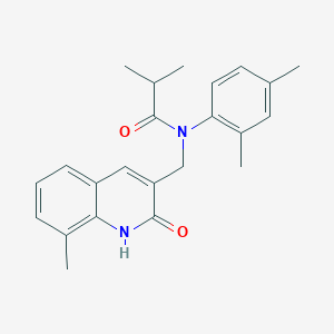 N-(2,4-dimethylphenyl)-N-((2-hydroxy-8-methylquinolin-3-yl)methyl)isobutyramide