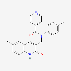 molecular formula C24H21N3O2 B7702420 N-((2-hydroxy-6-methylquinolin-3-yl)methyl)-N-(p-tolyl)isonicotinamide 