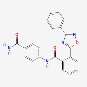 molecular formula C22H16N4O3 B7702428 N-(4-carbamoylphenyl)-2-(3-phenyl-1,2,4-oxadiazol-5-yl)benzamide 