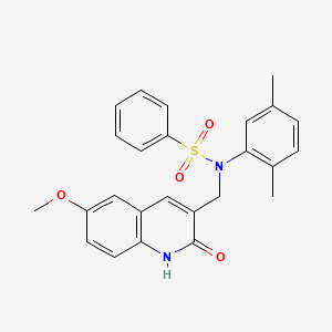 N-(2,5-dimethylphenyl)-N-((2-hydroxy-6-methoxyquinolin-3-yl)methyl)benzenesulfonamide