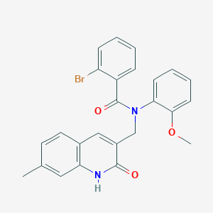 molecular formula C25H21BrN2O3 B7702446 2-bromo-N-((2-hydroxy-7-methylquinolin-3-yl)methyl)-N-(2-methoxyphenyl)benzamide 