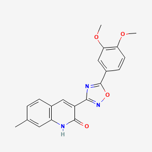 molecular formula C20H17N3O4 B7702473 3-(5-(3,4-dimethoxyphenyl)-1,2,4-oxadiazol-3-yl)-7-methylquinolin-2-ol 