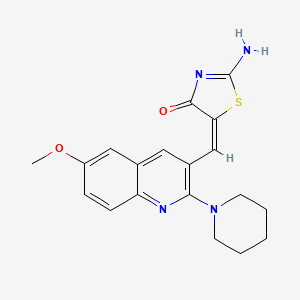 (E)-2-imino-5-((6-methoxy-2-(piperidin-1-yl)quinolin-3-yl)methylene)thiazolidin-4-one