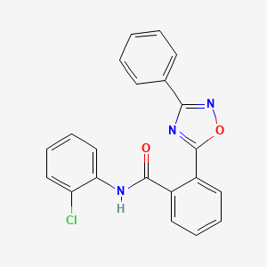 molecular formula C21H14ClN3O2 B7702506 N-(2-chlorophenyl)-2-(3-phenyl-1,2,4-oxadiazol-5-yl)benzamide 