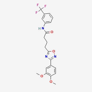 molecular formula C21H20F3N3O4 B7702523 4-(3-(3,4-dimethoxyphenyl)-1,2,4-oxadiazol-5-yl)-N-(3-(trifluoromethyl)phenyl)butanamide 