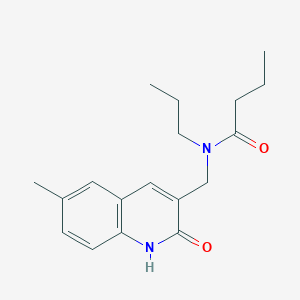 molecular formula C18H24N2O2 B7702542 N-((2-hydroxy-6-methylquinolin-3-yl)methyl)-N-propylbutyramide 