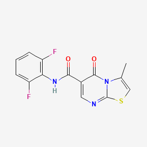 molecular formula C14H9F2N3O2S B7702550 N-({N'-[(E)-(4-fluorophenyl)methylidene]hydrazinecarbonyl}methyl)-4-methoxy-N-methylbenzene-1-sulfonamide 