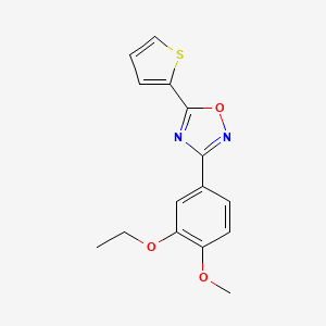 molecular formula C15H14N2O3S B7702554 3-(3-ethoxy-4-methoxyphenyl)-5-(thiophen-2-yl)-1,2,4-oxadiazole 