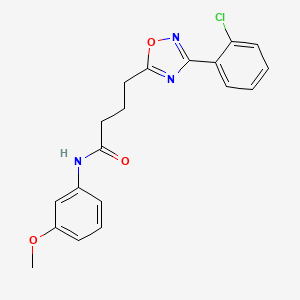 molecular formula C19H18ClN3O3 B7702557 4-(3-(2-chlorophenyl)-1,2,4-oxadiazol-5-yl)-N-(3-methoxyphenyl)butanamide 