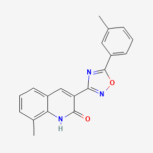 molecular formula C19H15N3O2 B7702570 8-methyl-3-(5-(m-tolyl)-1,2,4-oxadiazol-3-yl)quinolin-2-ol 