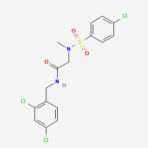 molecular formula C16H15Cl3N2O3S B7702572 2-(N-methyl4-chlorobenzenesulfonamido)-N-[2-(trifluoromethyl)phenyl]acetamide 