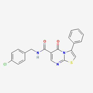 molecular formula C20H14ClN3O2S B7702590 N-(3-methoxyphenyl)-5-oxo-3-phenyl-5H-[1,3]thiazolo[3,2-a]pyrimidine-6-carboxamide 