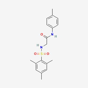 molecular formula C18H22N2O3S B7702597 N-(p-tolyl)-2-(2,4,6-trimethylphenylsulfonamido)acetamide 