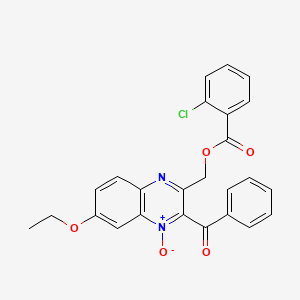 2-benzoyl-3-(((2-chlorobenzoyl)oxy)methyl)-7-ethoxyquinoxaline 1-oxide