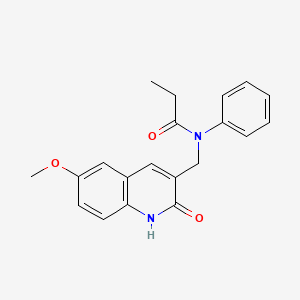 molecular formula C20H20N2O3 B7702627 N-((2-hydroxy-6-methoxyquinolin-3-yl)methyl)-N-phenylpropionamide 