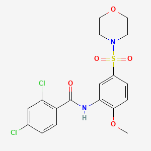 molecular formula C18H18Cl2N2O5S B7702642 3-chloro-N-(2-methoxy-5-{[(pyridin-2-yl)methyl]sulfamoyl}phenyl)benzamide 