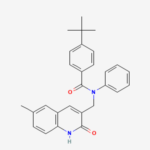 4-(tert-butyl)-N-((2-hydroxy-6-methylquinolin-3-yl)methyl)-N-phenylbenzamide