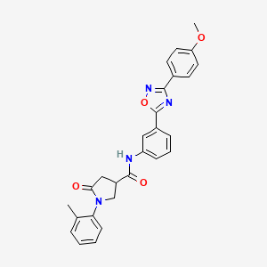 molecular formula C27H24N4O4 B7702659 N-(3-(3-(4-methoxyphenyl)-1,2,4-oxadiazol-5-yl)phenyl)-5-oxo-1-(o-tolyl)pyrrolidine-3-carboxamide 