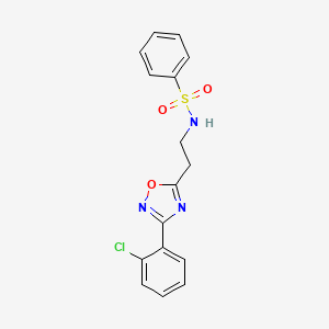 N-(2-(3-(2-chlorophenyl)-1,2,4-oxadiazol-5-yl)ethyl)benzenesulfonamide