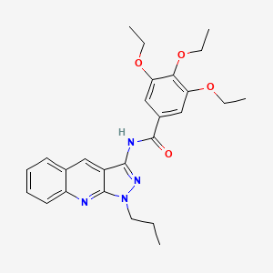 3,4,5-triethoxy-N-(1-propyl-1H-pyrazolo[3,4-b]quinolin-3-yl)benzamide